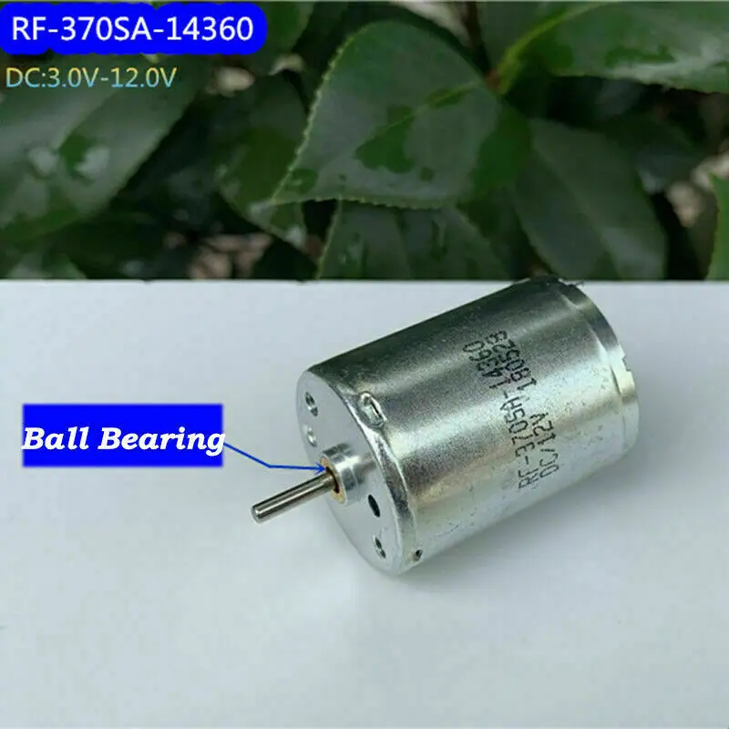 DC 3V 6V 9V 12V 4700RPM Мини металлическая щетка Бесшумная 24mm круглая микро RF-370SA-14360