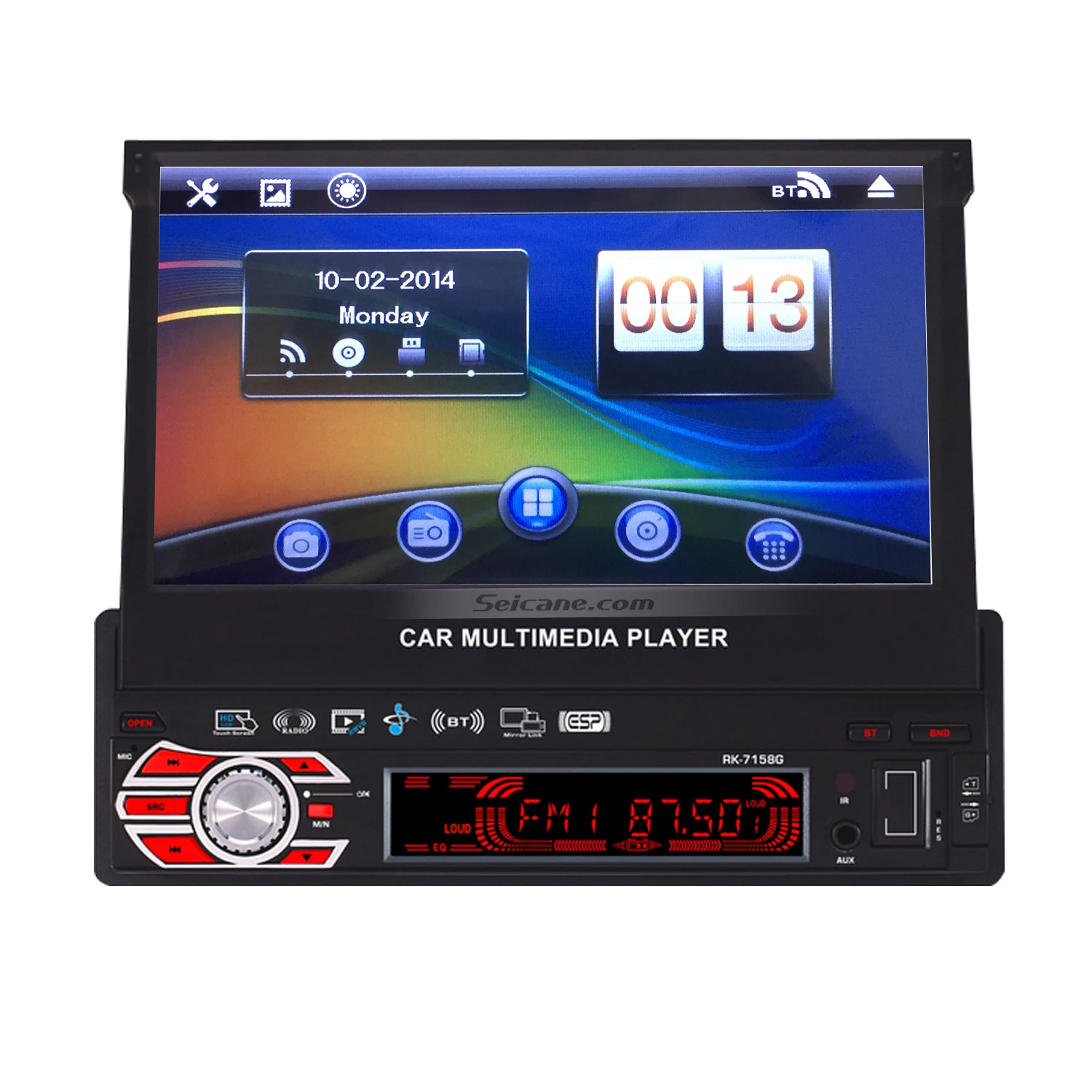 Seicane 7'' WINCE 6.0 1 Din Car Audio DVD Player Radio GPS with
