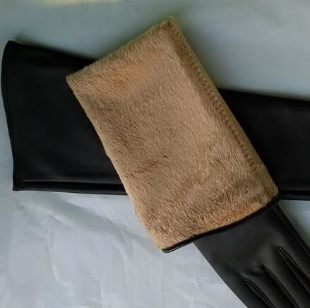 

WOWTIGER Gloves Autumn Winter Keep Warm Winter Long Gloves PU Wool cloth with soft nap women luva gloves for women