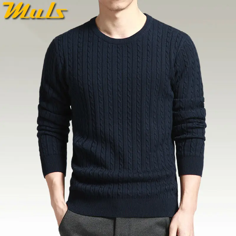 3 цвета нить свитер пуловер мужской хлопок спандекс вязаный с круглым вырезом длинный рукав джемпер мужской пуловер большой размер 3XL 4XL