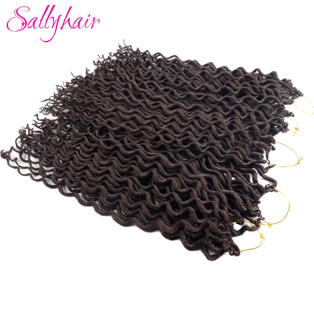 Sallyhair 24 18 дюймов американского африканского Faux locs CURLY, на крючках, косички, чёрный; коричневый синтетические косички, волосы для наращивания на самых лучших брендов