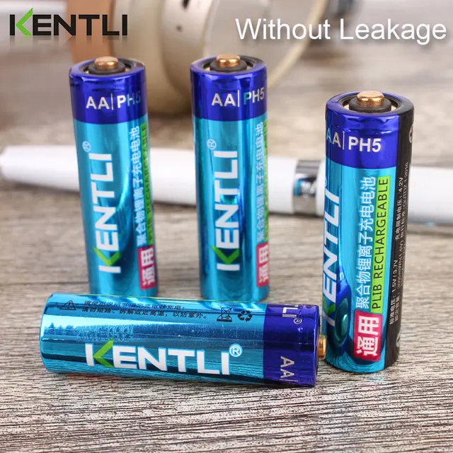 KENTLI  AA 1.5V 3000mWh lithium li-ion rechargeable battery +4 Channel polymer lithium li-ion battery batteries charger 3