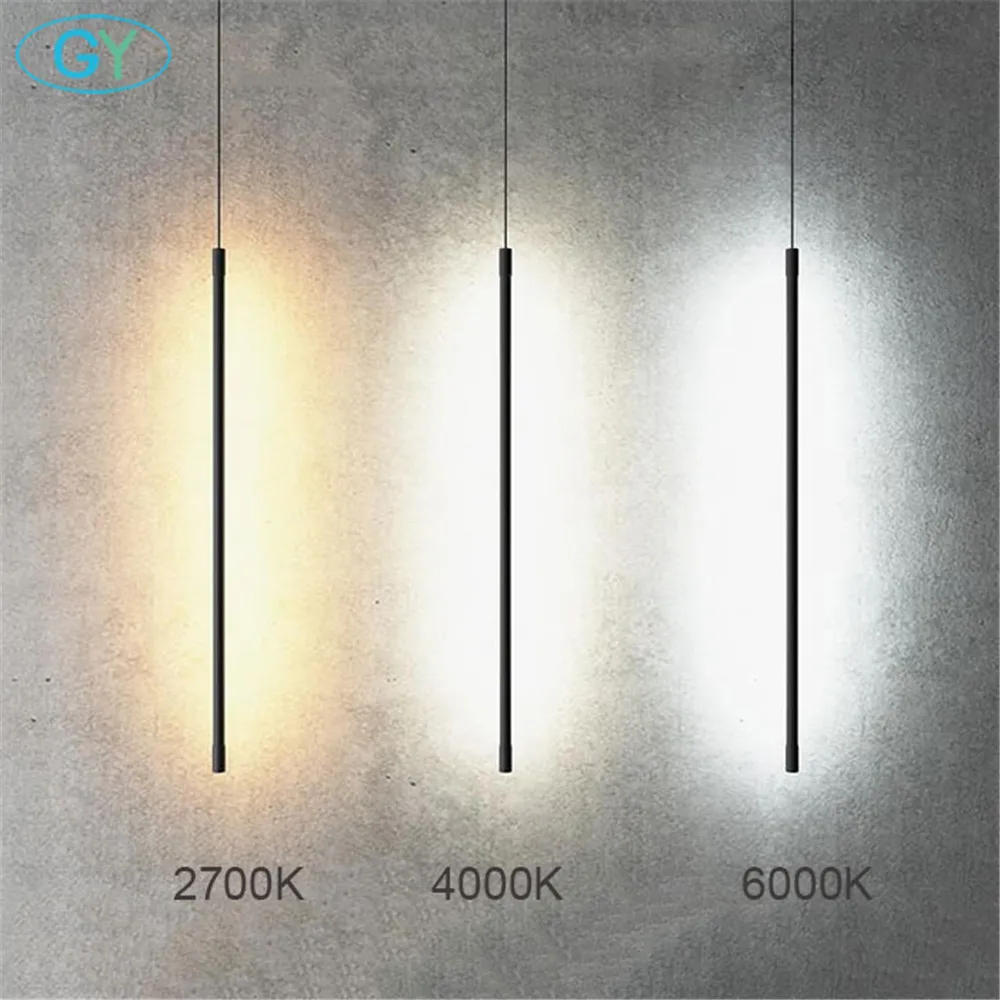 Billige Schwarz led Anhänger Lampe Lange Rohr lampe Küche Insel Esszimmer Shop Bar Dekoration led wohnzimmer schlafzimmer hintergrund beleuchtung