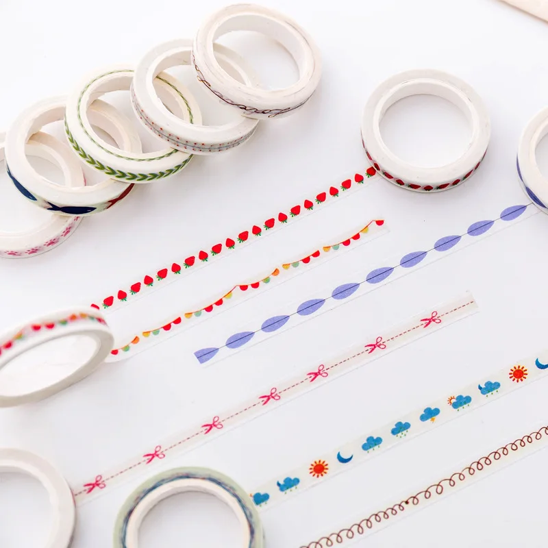 

Japanese and Korean Stationery Creative small, fresh and Fine and Paper Tape Diaries DIY Decoration can tear Non-mark sticke