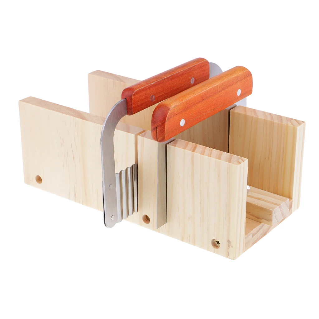 Soap Making Tool Kit Clear 1kg Melt and Pour Soap Base + Silicone Mold Adjustable Wooden Loaf Cutter Box Soap Loaf Cutter Slicer