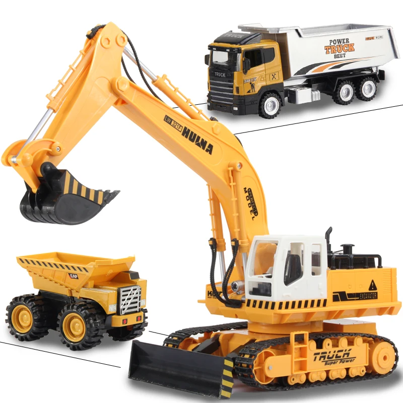 Oversized charge wireless remote control toy excavator mining machine