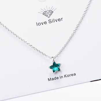 

Bohemia Silver Color Star Crystal Necklaces Pendants For Women Long Statement Necklace Fashion Jewelry