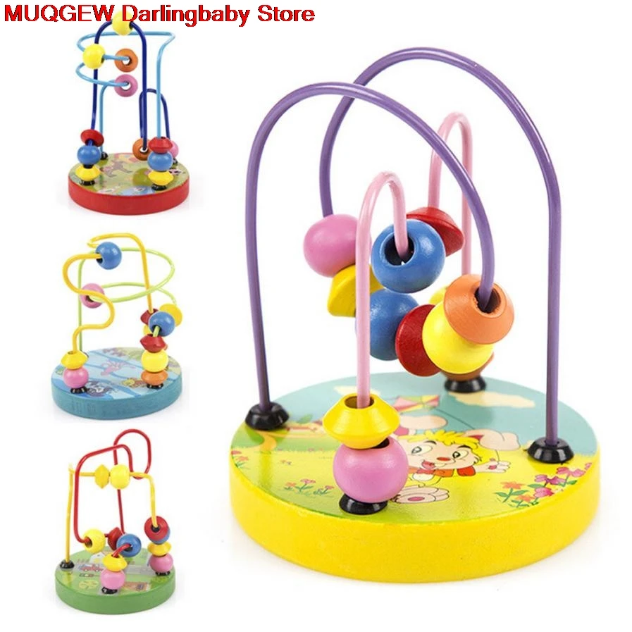 Educational Baby Kids Wooden Around Beads Toy Intelligence Toys Model Building Learning Education Blocks Interesting Gift | Игрушки и