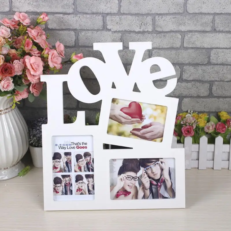 

Fashion Rectangle PVC Photo Frame With FAMILY Letter Love DIY Picture Frame Art Craft Home Decor for Family Picture Display