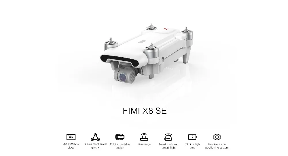 FIMI X8 SE Camera Drone x8se drone RC Helicopter 5KM FPV 3-axis Gimbal 4K Camera GPS 33mins Flight Time RC Drone Quadcopter RTF