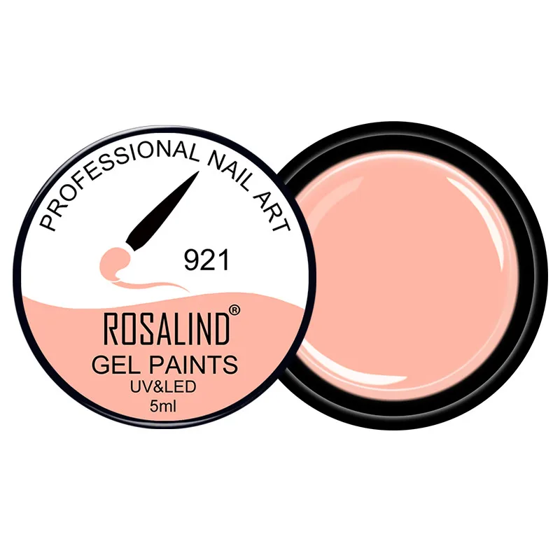 ROSALIND 5ML Painting Gel Varnish 142 Colors Gel Nail Polish Set For Manicure DIY Top Base Coat Hybird Design Of Nail Art Primer - Цвет: RF921