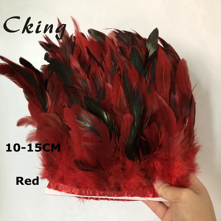 18 цветов, 10 метров, цветные хвосты, отделка из перьев 10-15 см, отделка бахромой из куриных перьев на атласных лентах