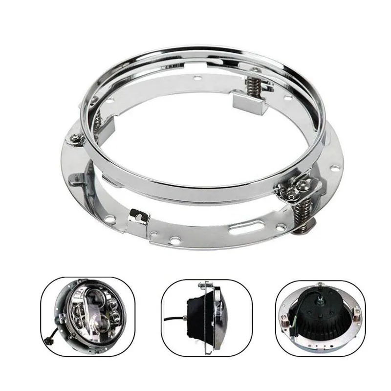 

1pcs 7" LED Headlight Mounting Ring Trim Bracket for 1997-2016 Jeep Wrangler TJ / JK Headlight Brackets For Motorcyle