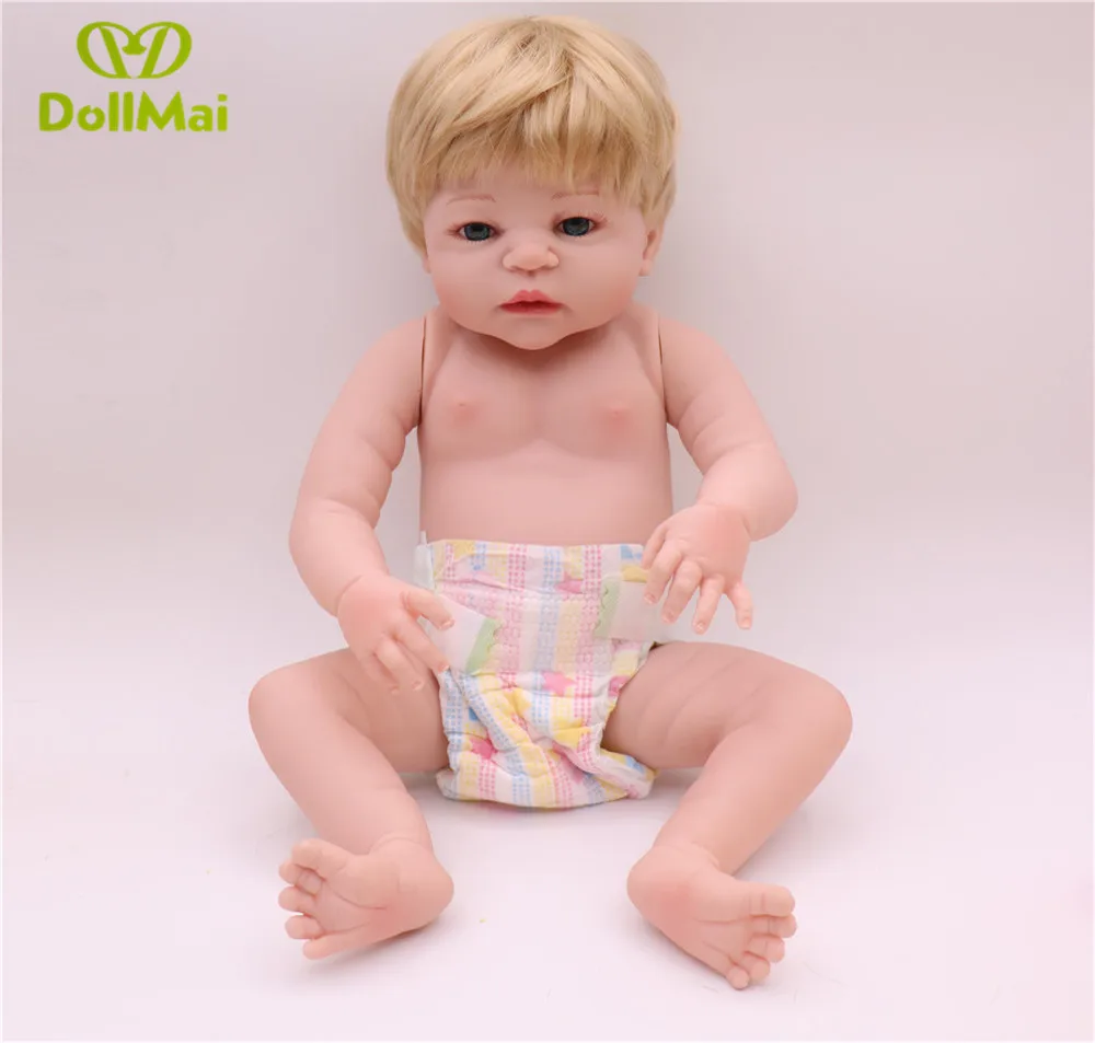 22 &quotсиликоновый reborn baby boy girl dolls парик из светлых волос с мультяшным львом банные