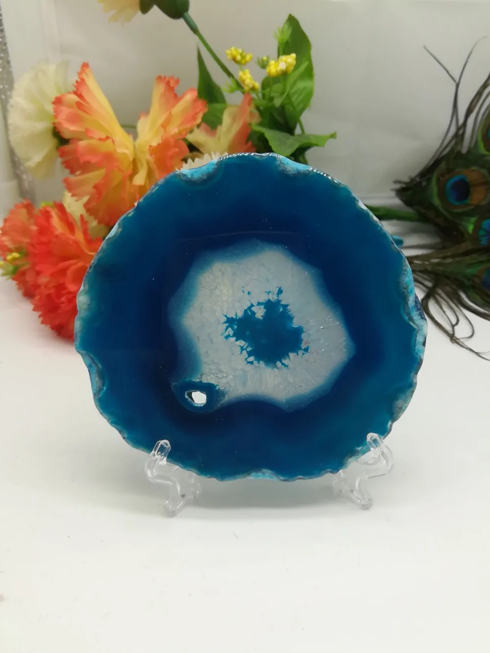 Большой агат bleue Geode Poli Cristal Quartz