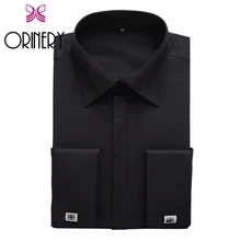 ORINERY новая однотонная французская рубашка с манжетами мужская рубашка с длинным рукавом Camisa Masculina Высококачественная брендовая одежда с запонками
