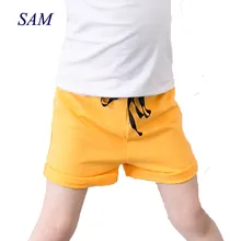 Детские повседневные Шорты хлопковые детские льняные Популярные штаны для мальчиков и девочек, детские шорты летние спортивные штаны пляжные штаны