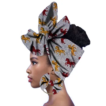 

Women African turban fashion print wax headtie good quality cotton wax