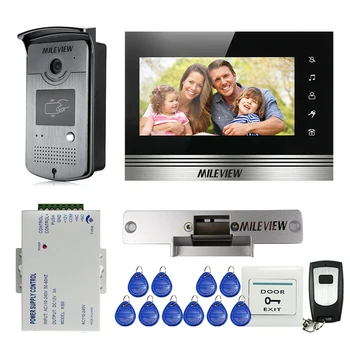 

FREE SHIPPING NEW 7" Touch Monitor Video Intercom Door Phone System Waterproof RFID Reader Door Camera + Electric Strike SLock