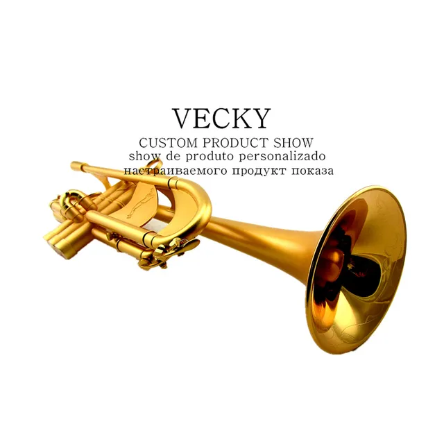 Cheap VECKY B-G916 TRUMPET Design from BACH heavy trumpet Bb  sand golden surface Professional level bach trumpet (original photo)