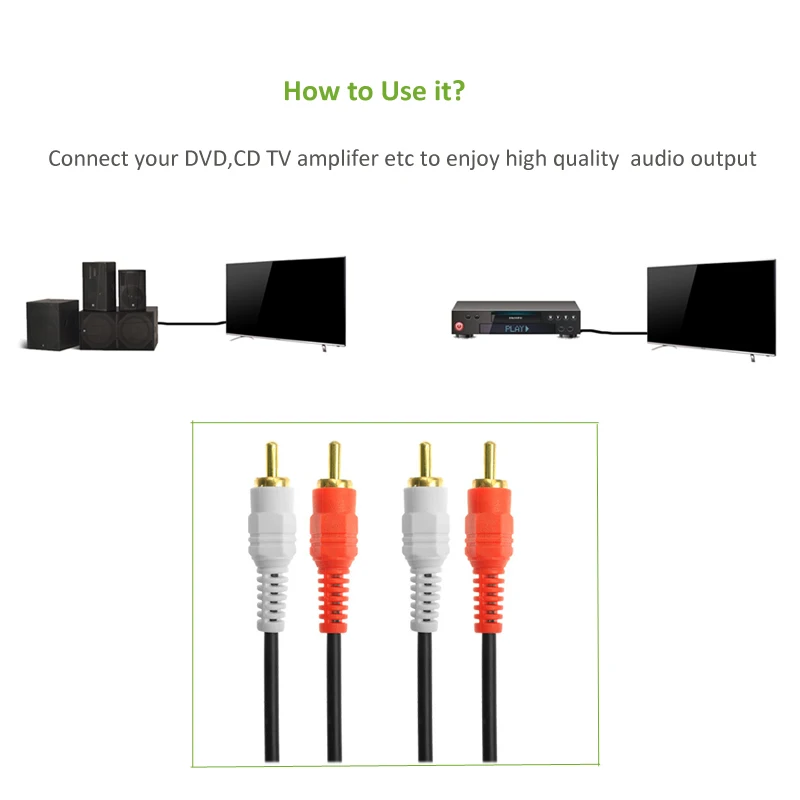 Кабель ult best 2RCA папа 2 RCA аудио стерео AUX AV видео конвертер шнур для Android ТВ
