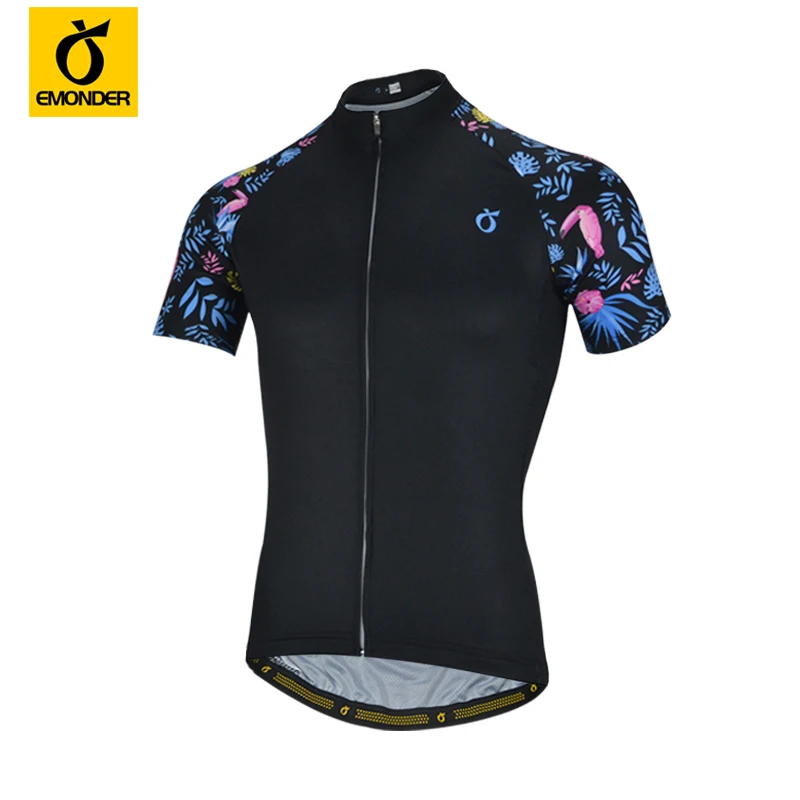 

EMONDER Men's Pro Team Cycling Jerseys Short Sleeve Black MTB Road Jersey Breathable Culotes Bermuda Ciclismo Cycling Clothing