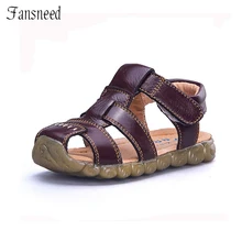 Enfants Chaussures Véritable peau de Vache En Cuir Sandales Demi-Trou Unique Chaussures Casual Confortable Paternité D’été Style