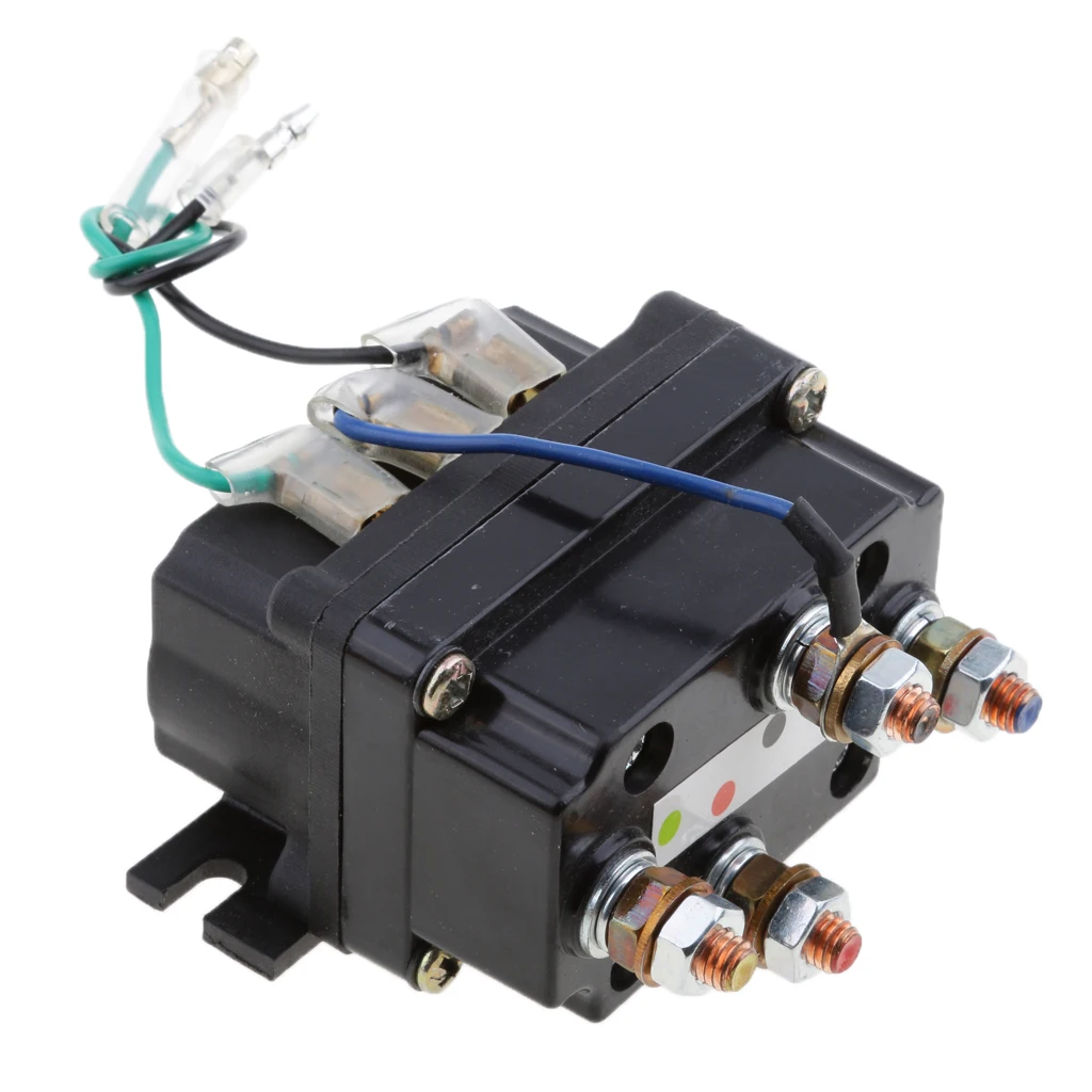 12V Sealed  Electronic Winch Relay Contactor Solenoid Universal Part for ATV UTV Truck Car Auto Black 80mm*7.5mm*40.5mm