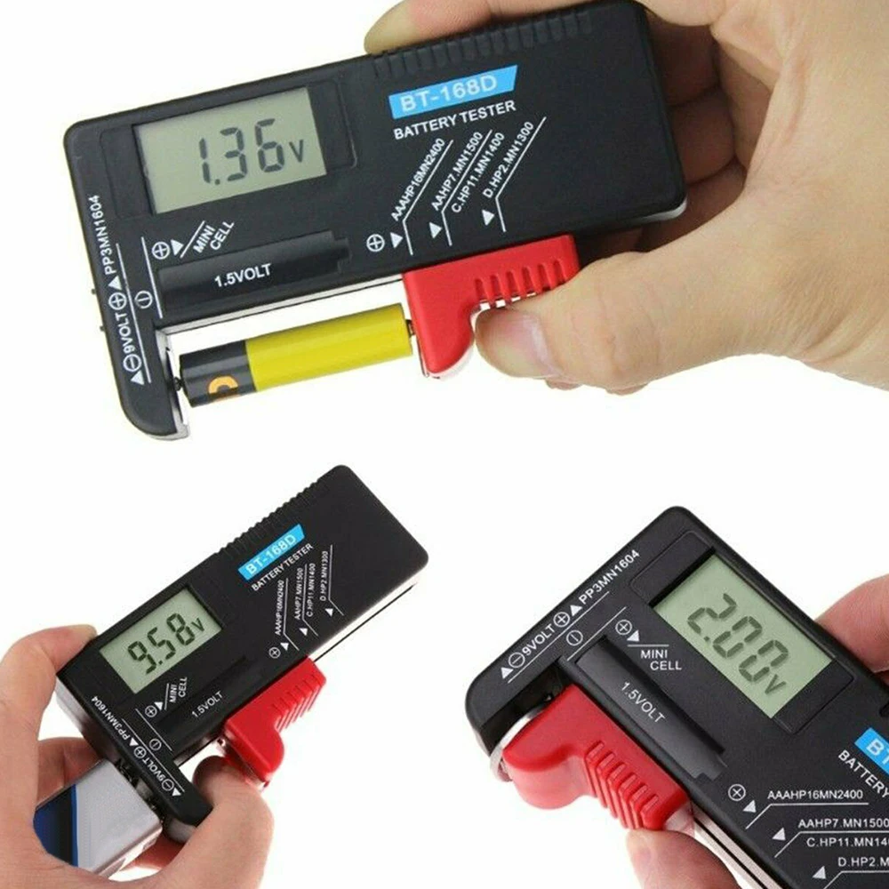 

1pcs BT-168D Digital Battery Capacitance Diagnostic Tool Battery Tester Display Check Button Cell Universal Tester