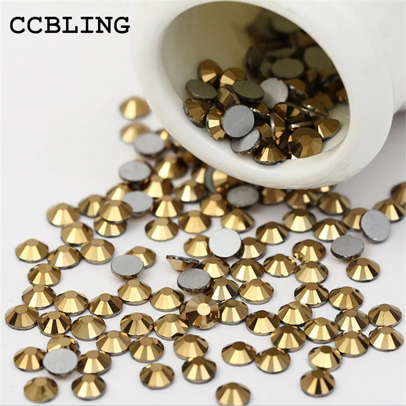 

CCBLING ss3 -ss30 Crystal Aurum bag Nail Rhinestones Flat Back Non Hotfix Glitter Nail Stones,DIY 3d Nail Phones Decorations Su
