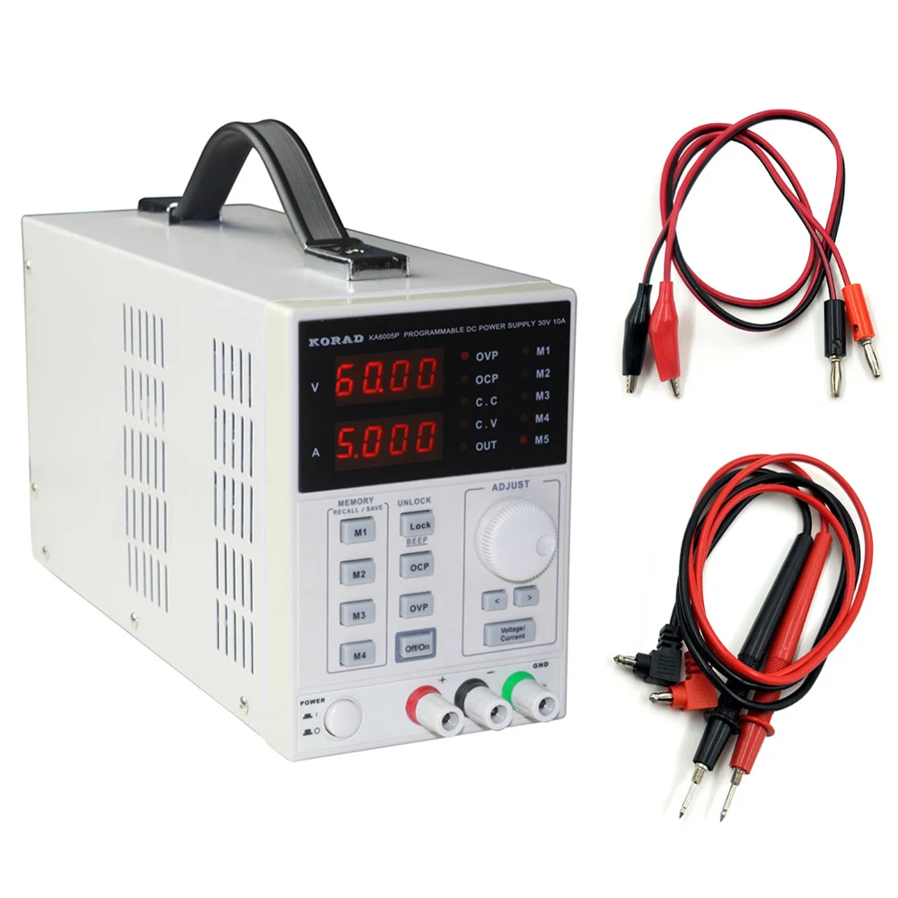 KA6005P Precision Adjustable Programmable DC Power Supply 60V 5A 0.01V 0.001A Digital Low Noise USB RS232 Interface KA6005P Precision Adjustable Programmable DC Power Supply 60V 5A 0.01V 0.001A Digital Low Noise USB RS232 Interface