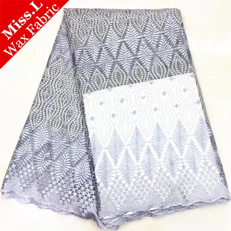 

Miss L African Lace Fabric High grade 2019 Prevalent Design French net Laces Embroidered Pretty pattern for lady dress ornament
