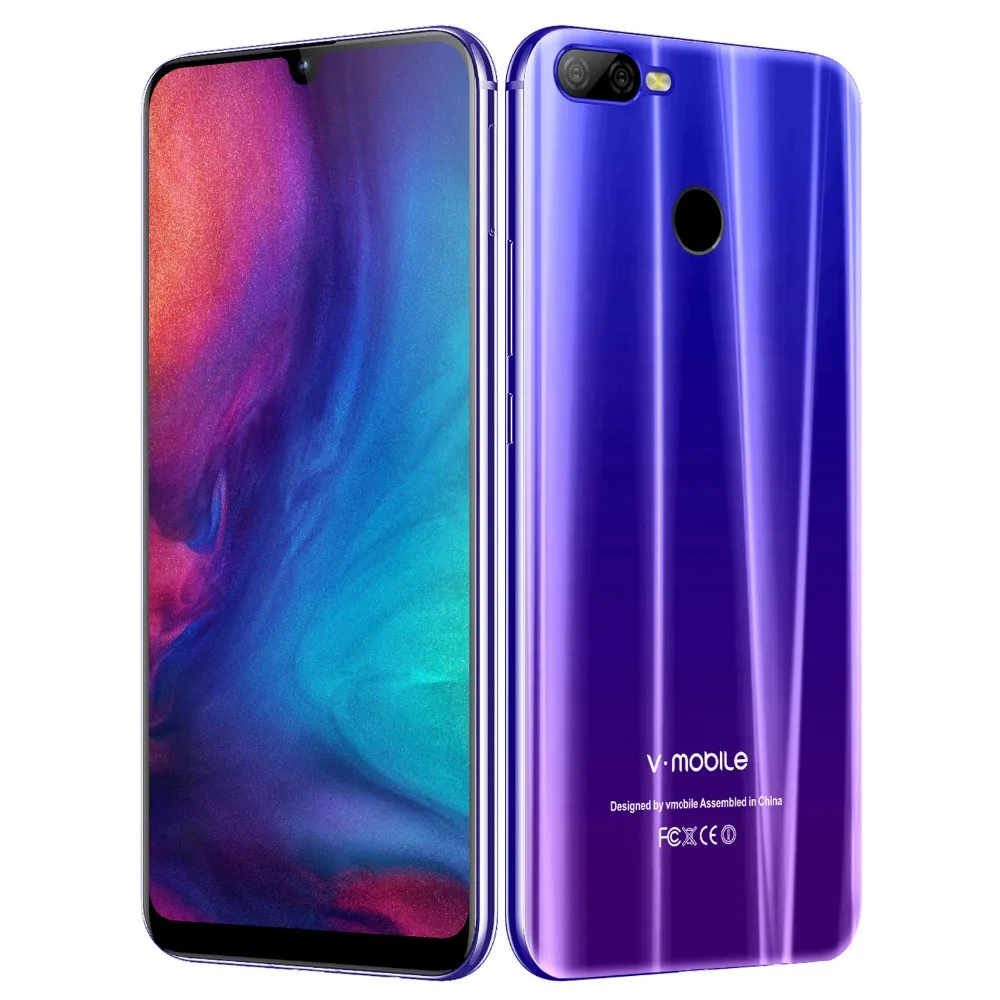 

TEENO Vmobile M9 Mobile Phone Android 8.1 4GB+64GB 6.26" waterdrop screen celular 4G Fingerprint Smartphone unlocked cell phone