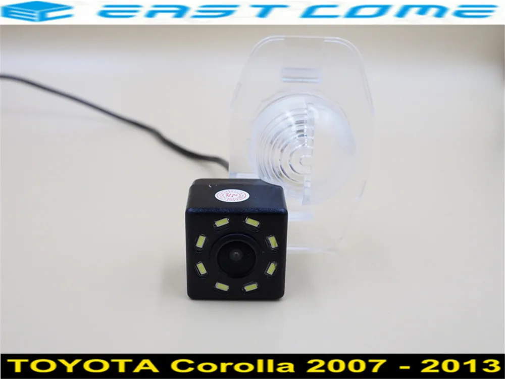 CCD Ночное видение 8LED Автомобильная камера заднего вида для Защитные чехлы для сидений, сшитые специально для TOYOTA Corolla 2007 2008 2009 2010 2011 2012 2013 Обратный Парковка Камера