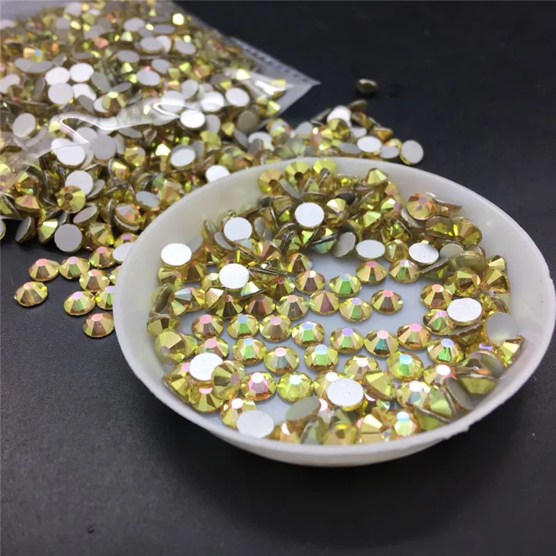 

AAAAA Top Quality Super Bling SS6~SS30 Metallic Sunshine Non hotfix Rhinestone Beads Flatback 3D Nail Art Gems