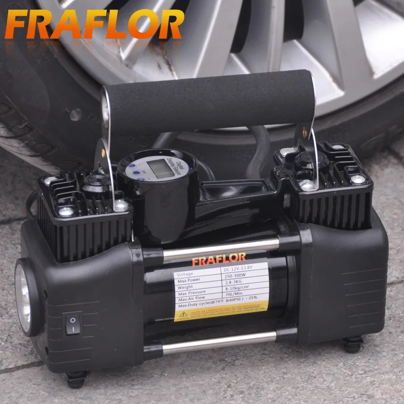 12V Car Air Compressor Tyre Auto Tire Inflator Pump Double Cylinder 150W 55L//Min