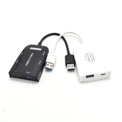 Многофункциональный USB 3,0 3-Порты и разъёмы пластиковый хаб со безопасная цифровая карта памяти/устройство для считывания с tf-карт комбо Для