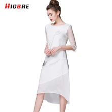 New Runway Designer Silk Dresses Lace Embroidery Floral Summer High Quality Bodycon Long Dress 2017 White Elegant Party Dress