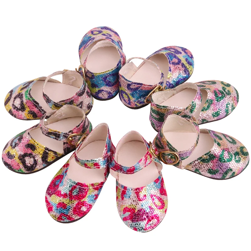 

2019 new doll shoes 18-inch American doll sandals color sequin shoes doll accessories s235