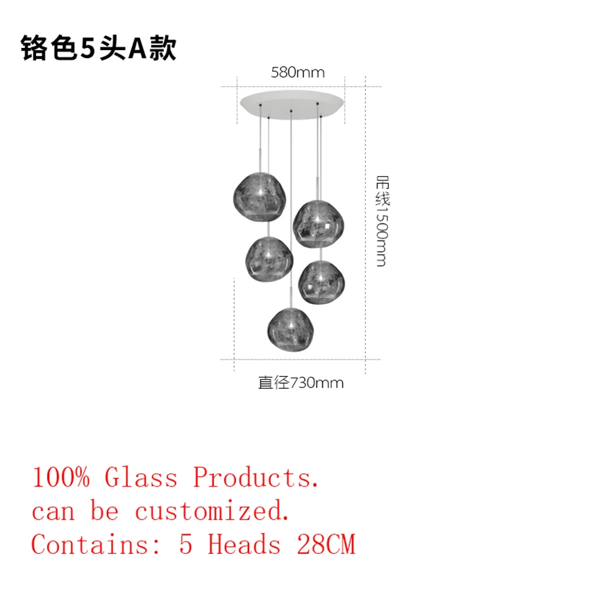DEFV стеклянные светодиодные подвесные светильники подвесной светильник расплава Лава Современный осветительный прибор подвесные потолочные светильники Люстра Освещение - Цвет корпуса: 5 heads