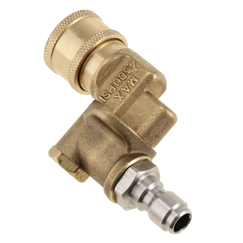 Pressure Washer Spray Nozzle Tips Quick Connecting Pivoting Coupler 2.5 GMP 4500PSI 1/4'' Plug 90 Degree