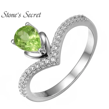 

.85ct Natural Peridot Sterling Silver Ring Simple Style Crown Ring Proposal Ring Woman Birthday Gift Gemstone Jewelry