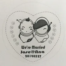 Свадебная печать Персонализированные Пользовательские Самостоятельная Заправка чернилами бизнес адреса обратной отправки круглый штамп инициалы имя Отображение времени и даты-45/50 мм круг