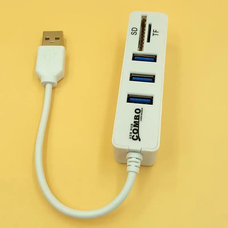 Amzdeal 2 в 1 Супер Скоростной внешний 3 USB с 2,0 концентратором TF SD кард-ридер Usb разветвитель для Macbook Air LaptopPC компьютерные usb-концентраторы