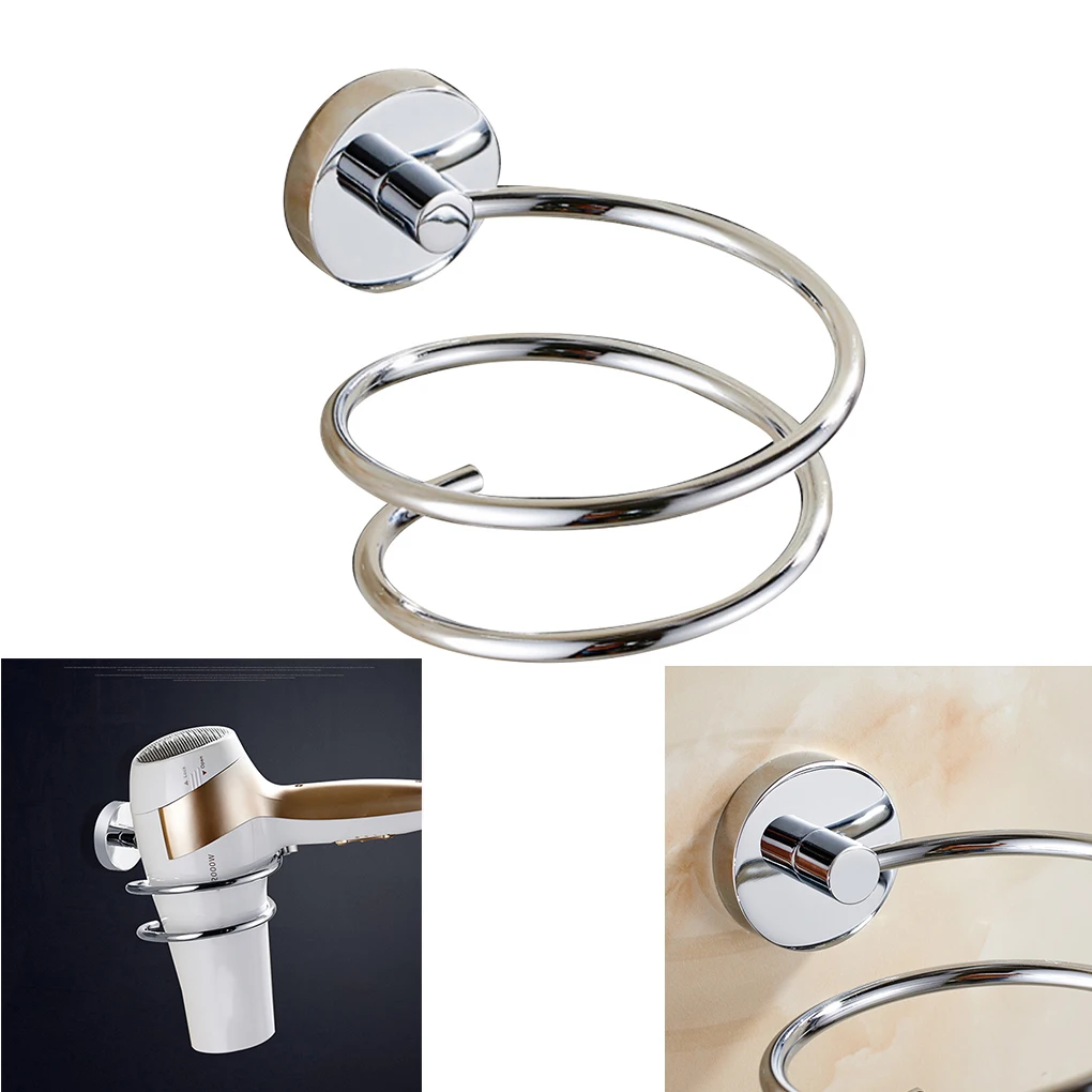 Stainless Steel Bathroom Shelf Wall mounted Hair Dryer Holder Bathroom