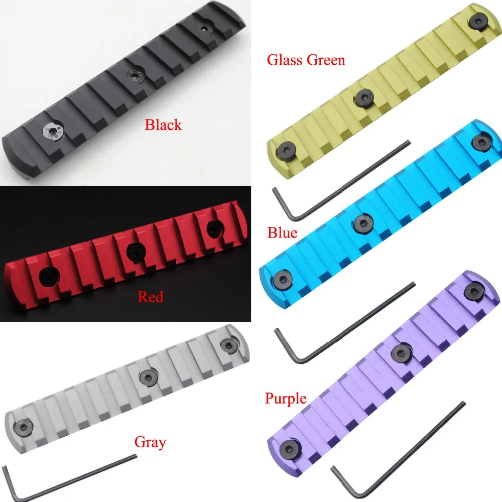 Black Color Aluminum 7 slots M-lok picatinny Rail Section in 3.04