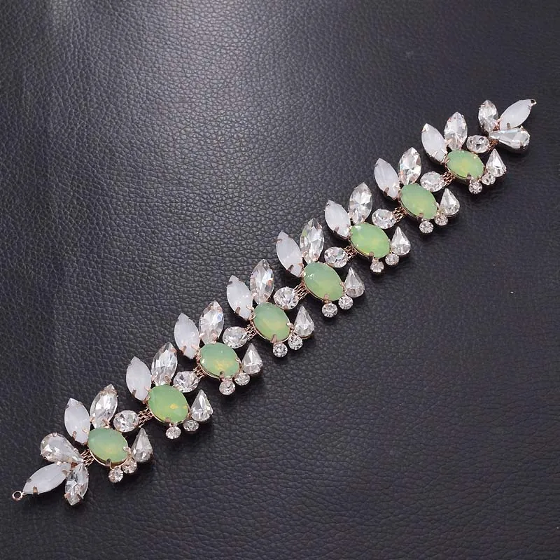 Opal rhinestone crystal appliques for bridal (3)