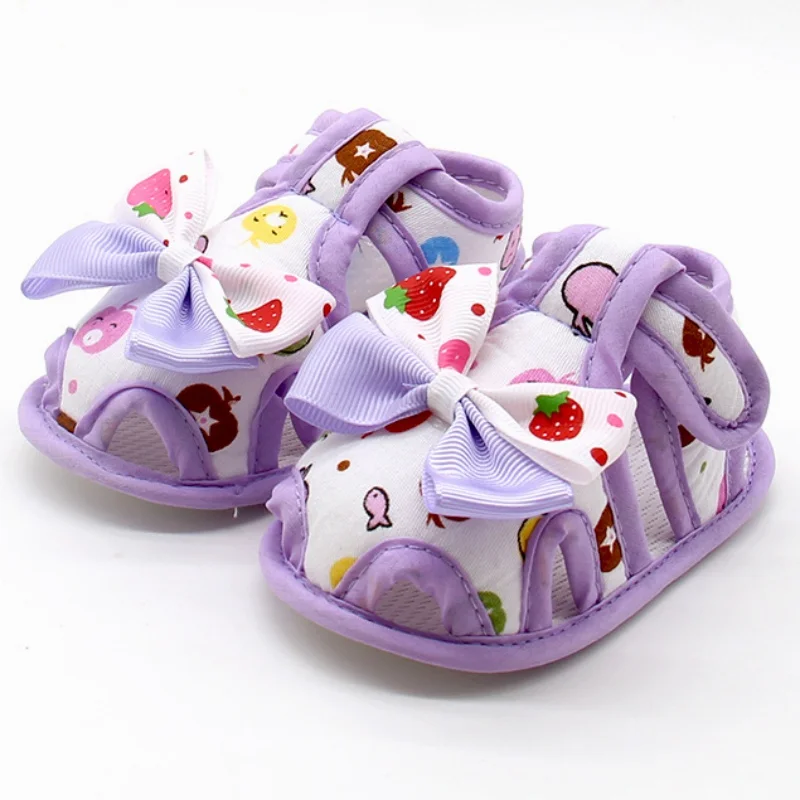 

Summer Newborn Baby Girls&Boys Cute Sandals 4 Color Bow knot Princess Style Breathable Shoes Cute Printing Bowknot Forward 0-18M