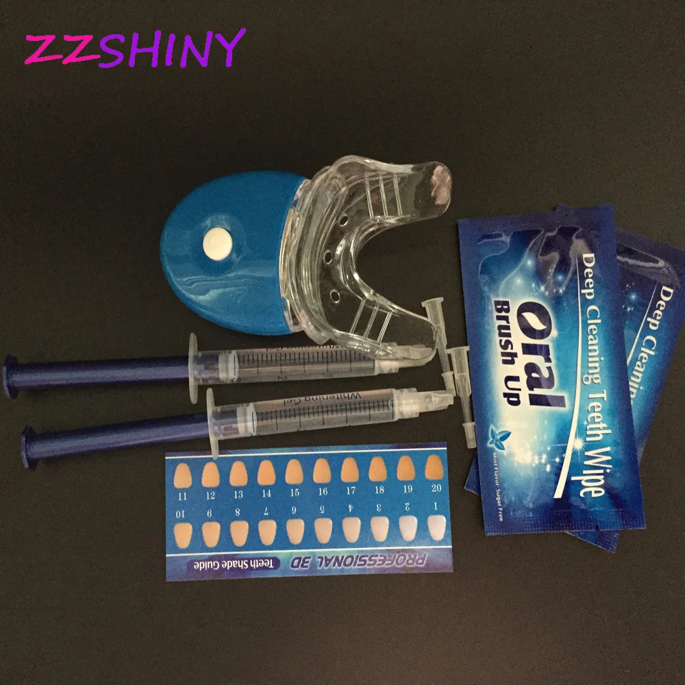 

Professional Tooth Cleaning Bleaching LED White Light Teeth Whitening Gel LED kit with Teeth Wipes