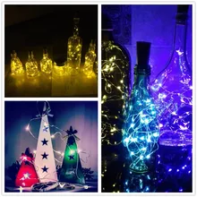 2 м светодио дный светодиодная гирлянда медная проволока Corker String Fairy Lights для стеклянного ремесла бутылка год/Рождество/валентинки Свадебные украшения Ra